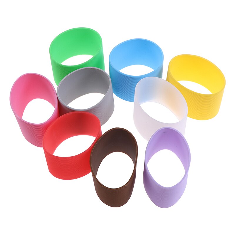 6CM silicone sleeves for mugs,Ceramic cup sleeves Stripes and vertical grain sleeves cover,heat insulation sleeves support