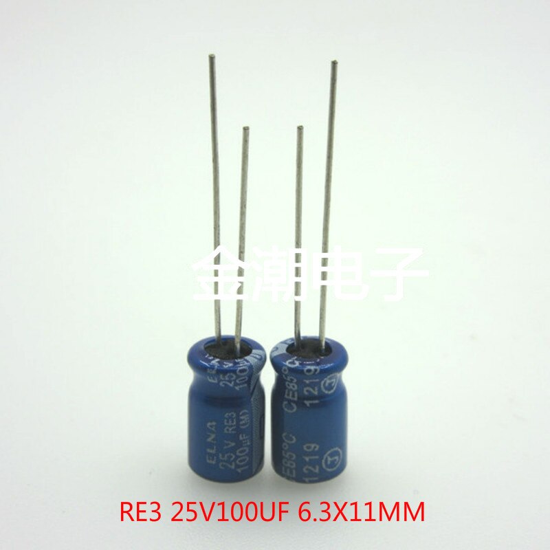 50x Electrolytic Capacitor - 100uF 25V - 6.3x11mm - Audio Grade - Blue Robe
