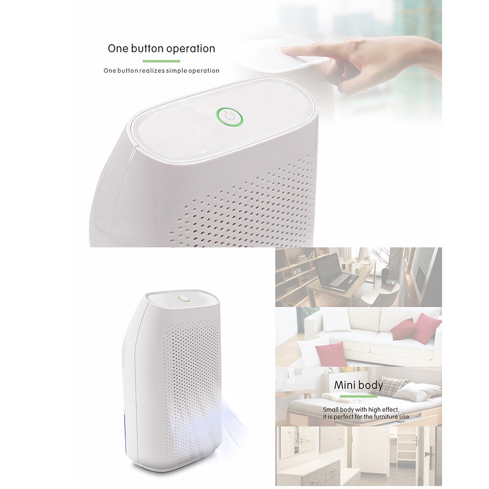 Ultra stille fugtabsorberende lufttørrer til garderobe til hjemmebrug elektrisk mini halvlederaffugter med 700ml vandtanke