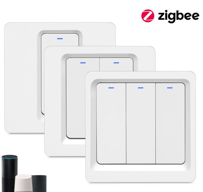 Tuya smart-wlan-schalter 220v 1/2/3 fach wandlichtschalter mit tastenunterstützung für smart-home-geräte wie alexa und google home