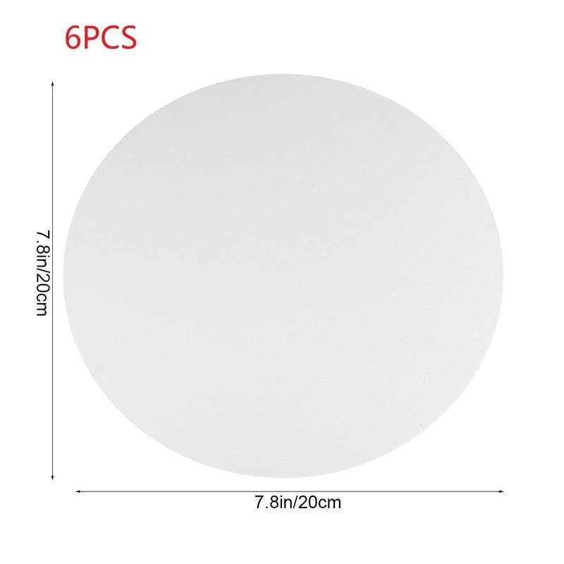 Round Canvas Drawing Board Premium Art Painting Board Artist Round Shape Canvas Board Oil Paint Canvas Sketchpad: 6PCS 20CM
