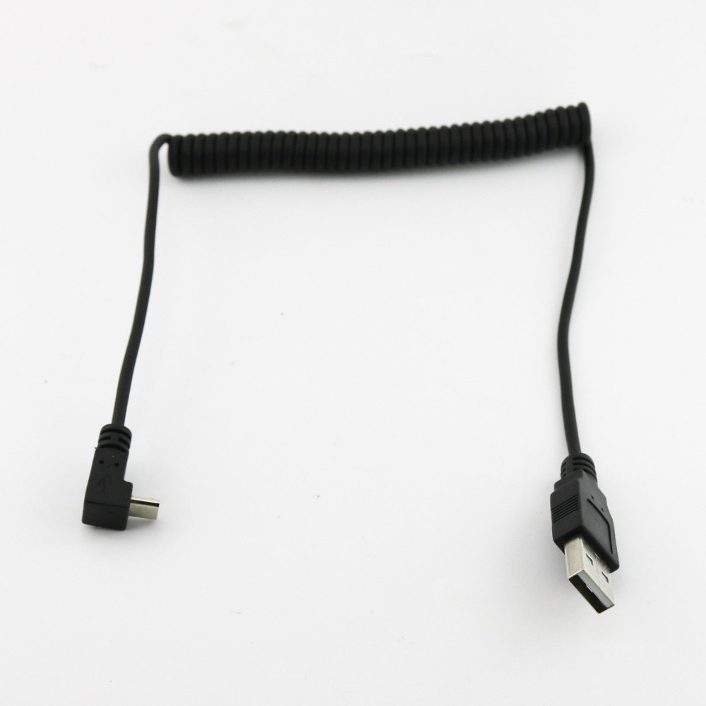 1x USB 2.0 A Male naar Micro USB 5Pin Mannelijke Plug Adapter Spiraal Opgerolde Kabel Cord 5FT/1.5 M links/Rechts/UP/Down Hoek