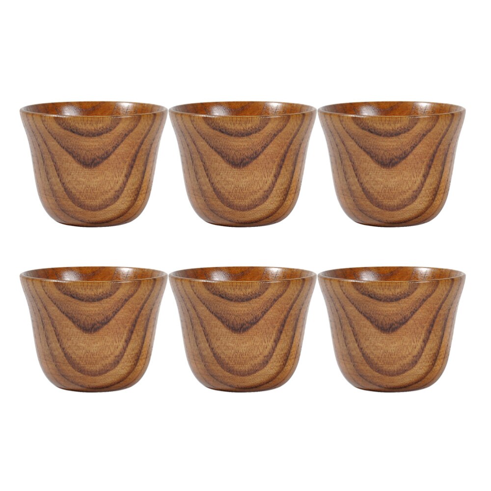 2pcs Wooden Tea Cup Solid Wood Tea Cup Natural Household Tea Cup Eco-friendly Drinking Cup