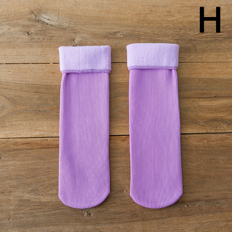 Calcetines térmicos gruesos de felpa para hombre y mujer, medias de terciopelo de Color sólido, para la nieve, para Otoño e Invierno: H