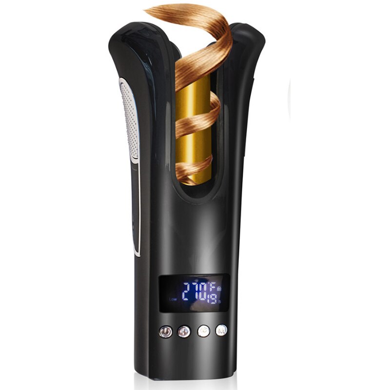 Cheveux professionnels Air Spin Curl 1 pouce en céramique rotatif électrique Air Spin bigoudis fers à friser automatiques: Black / L'UA