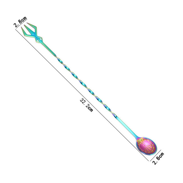 Stainless Steel Mixing Stirring Spoon Long Handle Double Head Spoon Dessert Spoon Coffee Scoop Drinks Cocktails Stirring Sticks: Multicolor