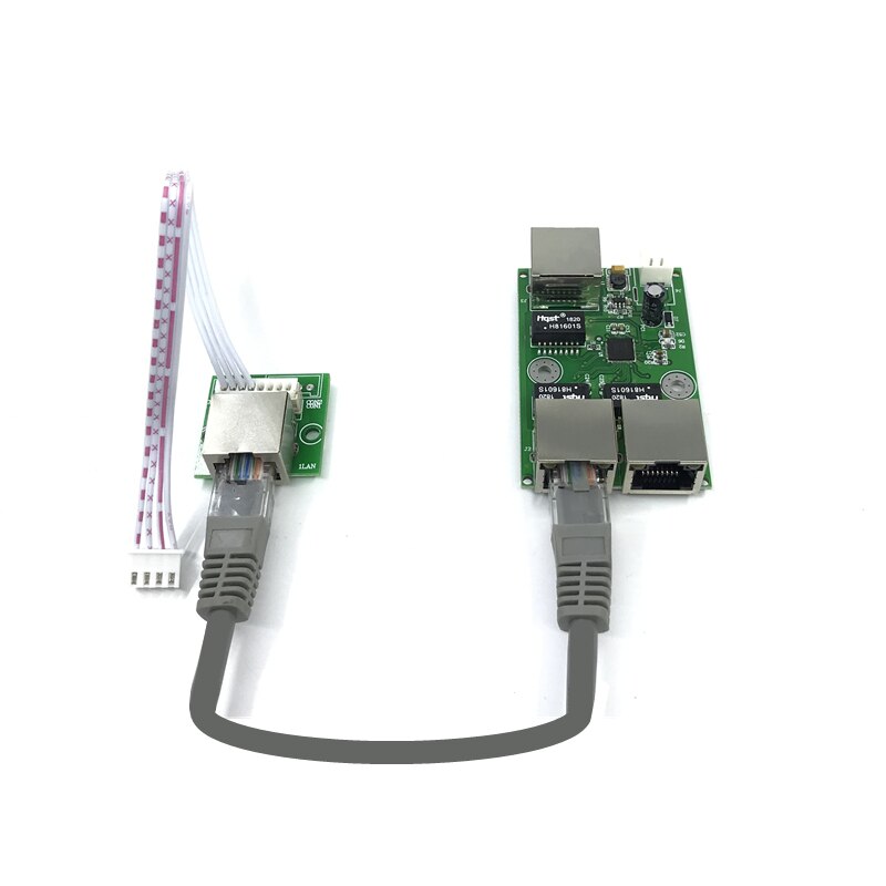 Oem Fabriek Direct Mini Snelle 10 / 100 Mbps 3-Poort Ethernet Netwerk Lan Hub Switch Board Twee-layer Pcb 3 Rj45 5V 12V Hoofd Poort: 1Transfer module