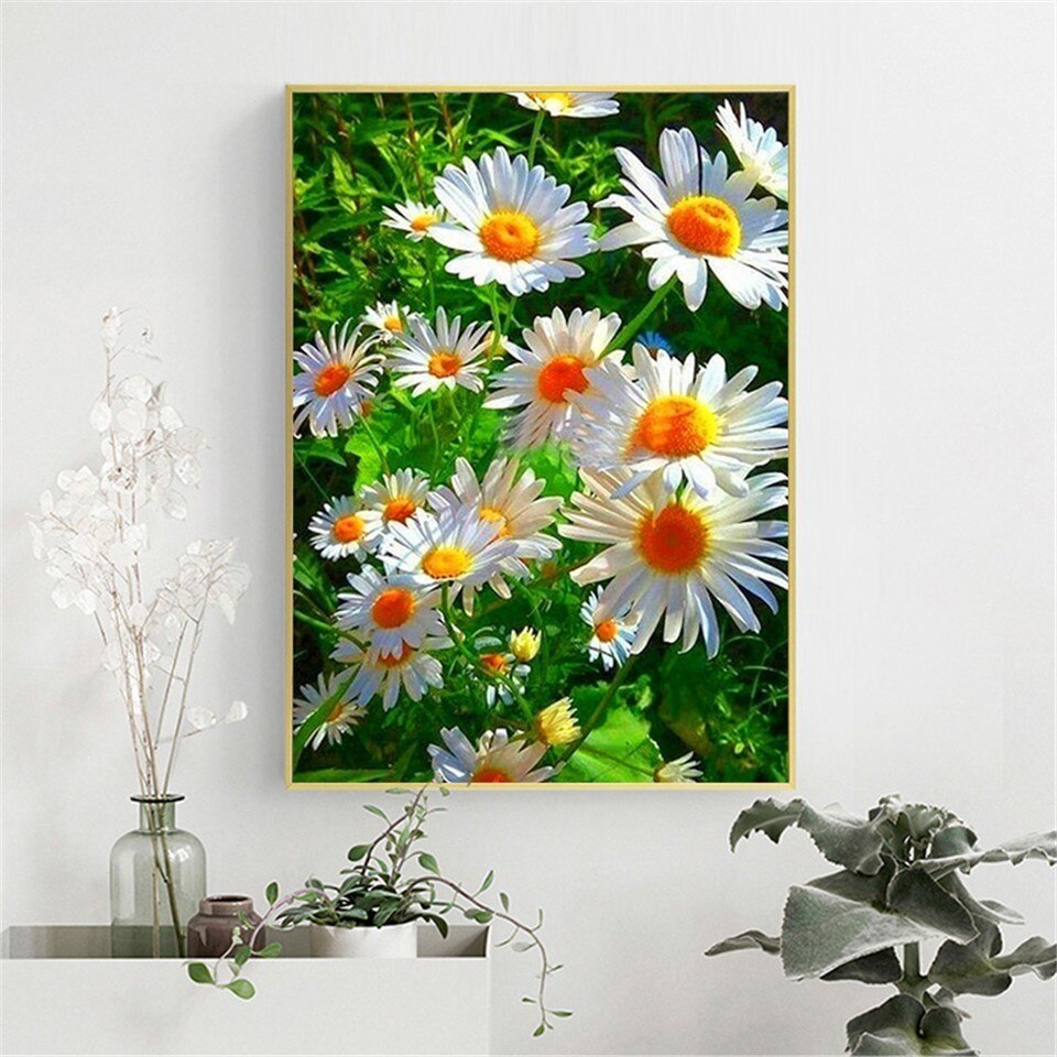 AZQSD Diamant Malerei Blume Landschaft Strass Bilder Diamant Mosaik Volle Anzeige Heimat Dekor Diamant Stickerei