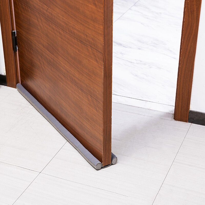 Twin Door Draft Stopper Weather Stripping Noise Blocker Window Breeze Blocker Adjustable Door Sweeps Grey