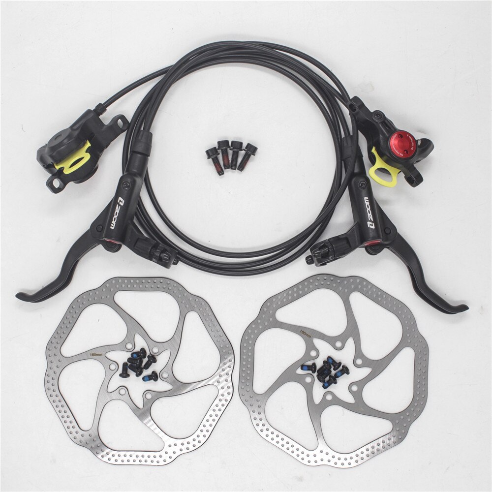 Zoom hb -875 cykelbroms mtb hydraulisk skivbroms med  hs1 rotor bättre än  m395 mt200 vänster fram höger bak: Hb875 och  hs1 set