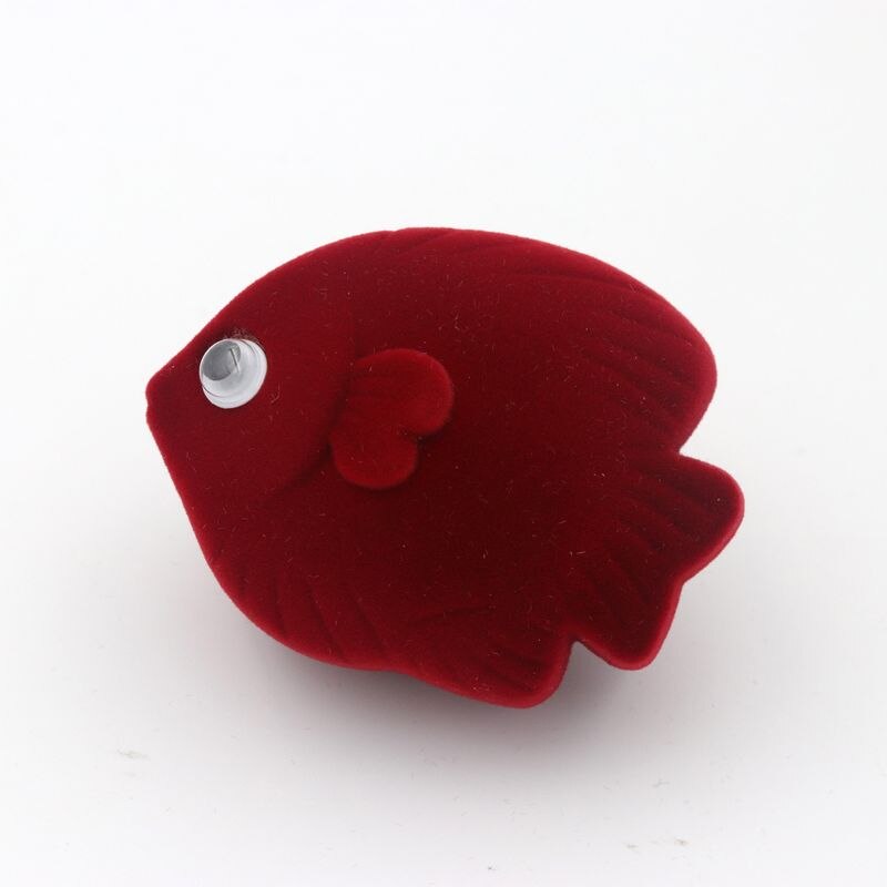 9 Panda, oso, estrella, pez, Cisne, Tortuga, caja de joyería, anillo, pendientes, collar, baratija, almacenamiento, soporte de exhibición,: Red Fish