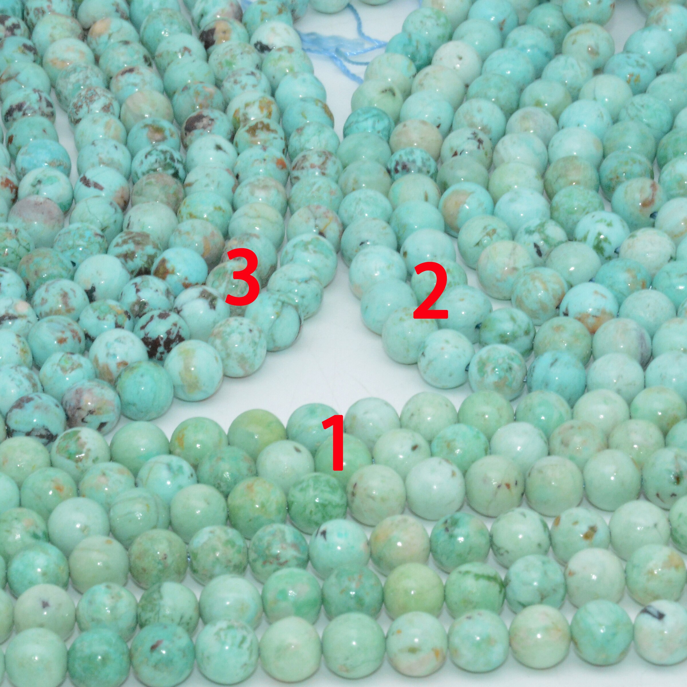 Natuurlijke Peru Turquoise Gemengde Quailty Losse Ronde Kralen 8Mm