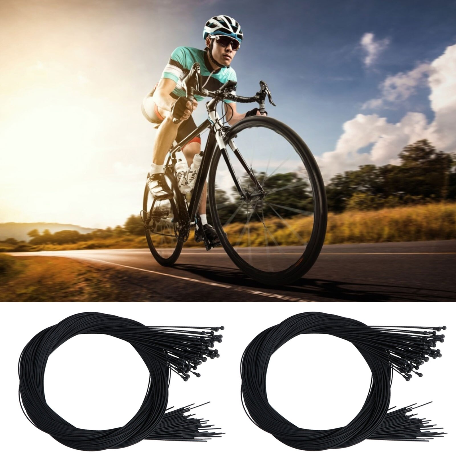 2 Coated Variable Speed Bicycle Cables For Mountain Bike Gear Lever Front And Rear Continuous Cables 2100mm 1550mm 1700mm 1100mm