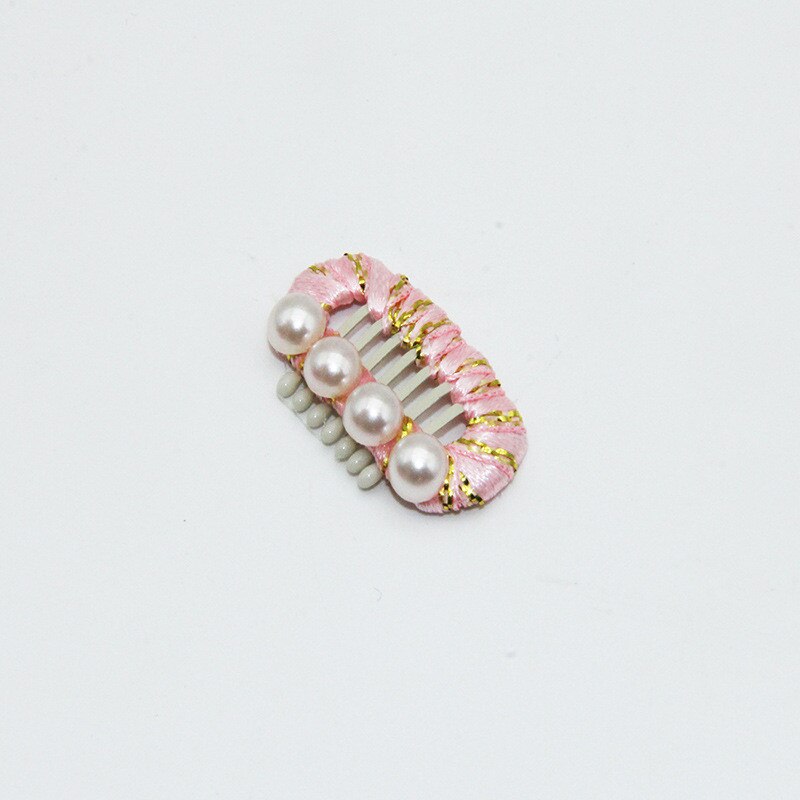 Pinza de acero para perros, Accesorios de belleza para el pelo de Yorkshire, decoración de perlas, BB, 1 pieza: pink