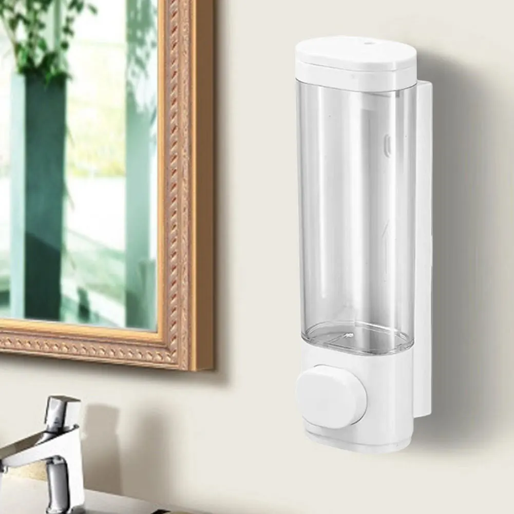 300ML Soap Lotion Dispenser Wall- Mounted Manual Liquid Dispenser Refillable Soap Dispenser for Kitchen Bathroom Washroom