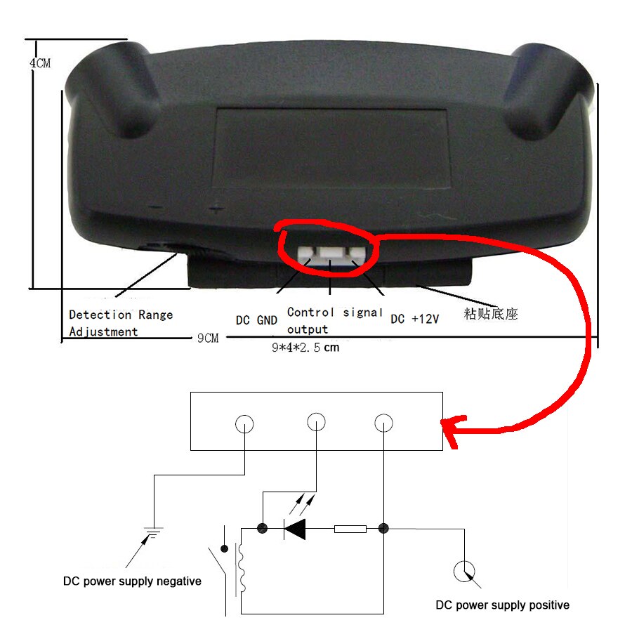 Universal- DC12V 15mA Auto aus-Straße Ultraschall Alarm Sensor Bewegung Erkennung Werkzeug