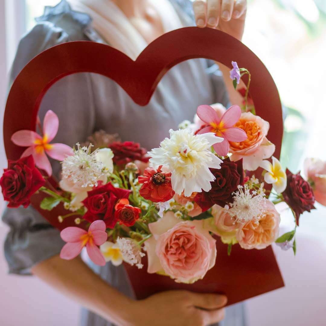 5/10 piezas con forma de corazón caja de flores portátil caja de embalaje de papel para la decoración del banquete de boda floristería práctica flor caja de: 003 / 5 pcs