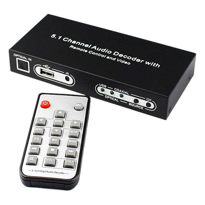 O decodificador USB conversor de fibra óptica Digital a analógico Digital óptico 5,1 decodificador compatible con activación remota (enchufe de la UE): Default Title