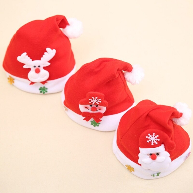 Navidad LED Gorro con luz de dibujos animados Santa Claus/ALCE/muñeco de nieve gorra de Navidad para adultos niños JS23
