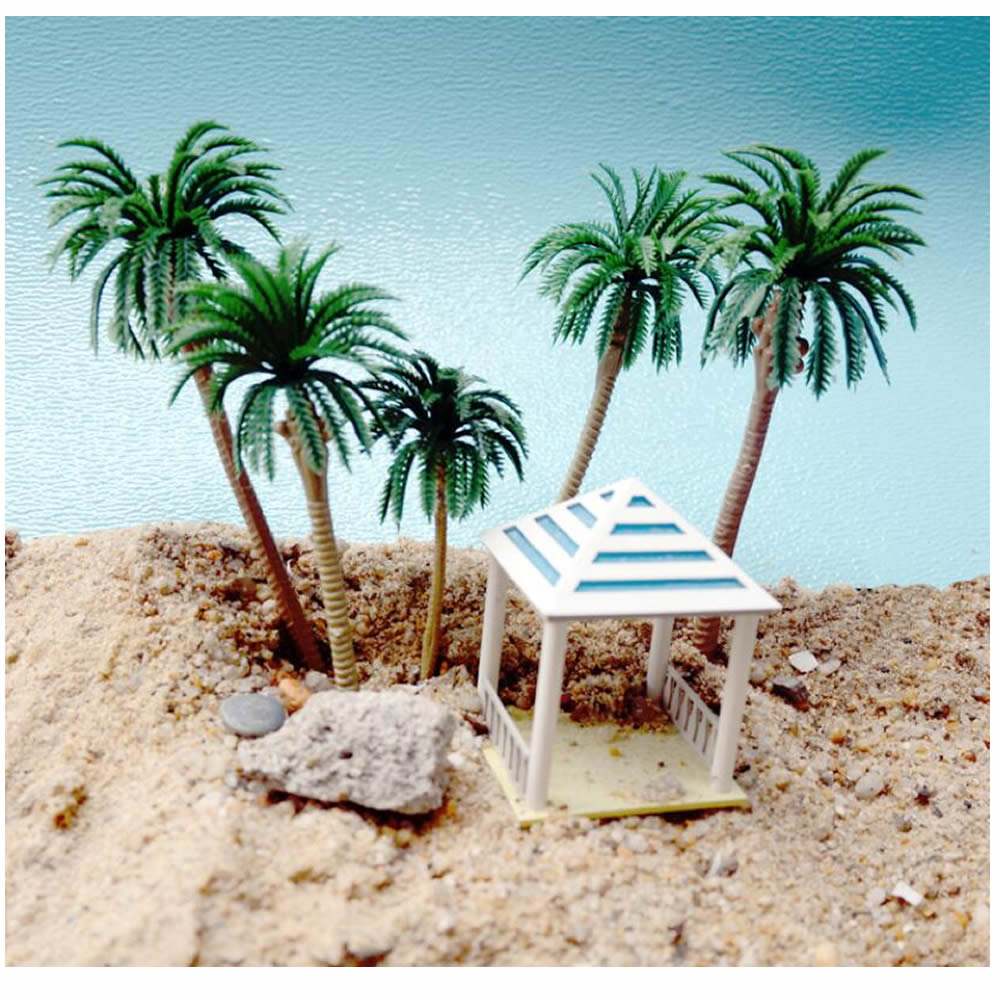 5 Stuks Model Bomen Coconut Palm Tree Trein Landschap Miniatuur Landschap Landschap Diorama Modellen Architectuur Bomen Tuin Decor