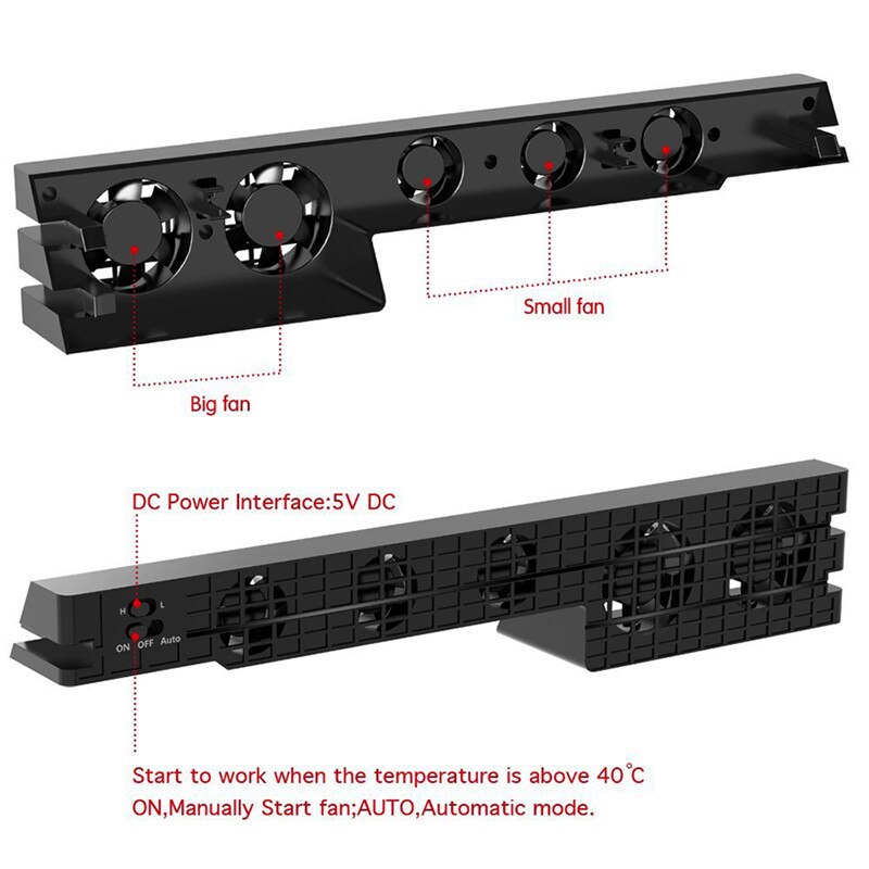 Ventilador de refrigeración Ps4 Pro, Control de temperatura súper Turbo con Cable Usb para Sony Playstation 4 Ps4 Pro, soporte Vertical para consola