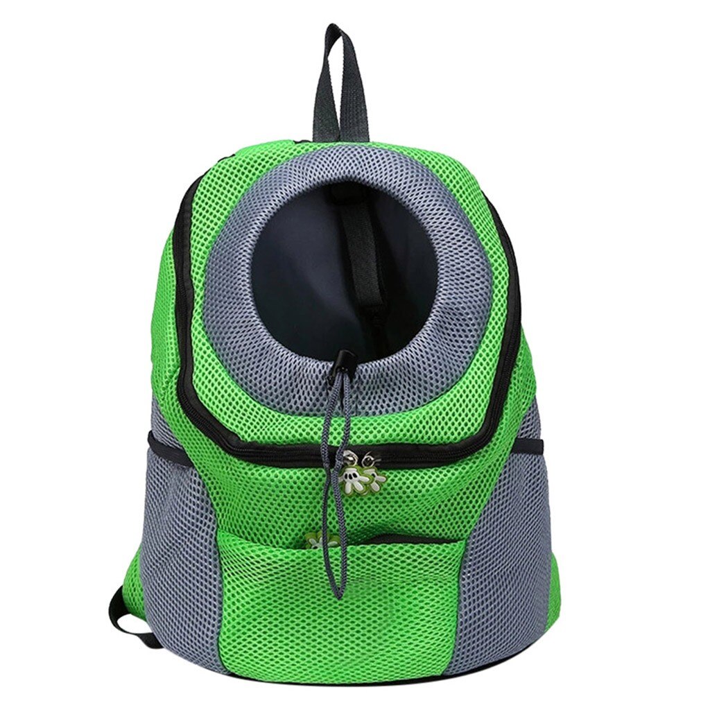 Pet Carrier Dog Outdoor Double Shoulder Travel Bag Portable Mesh Canvas Front Chest Backpack Bag For Puppy Dog Kitten Cat: Green / XL