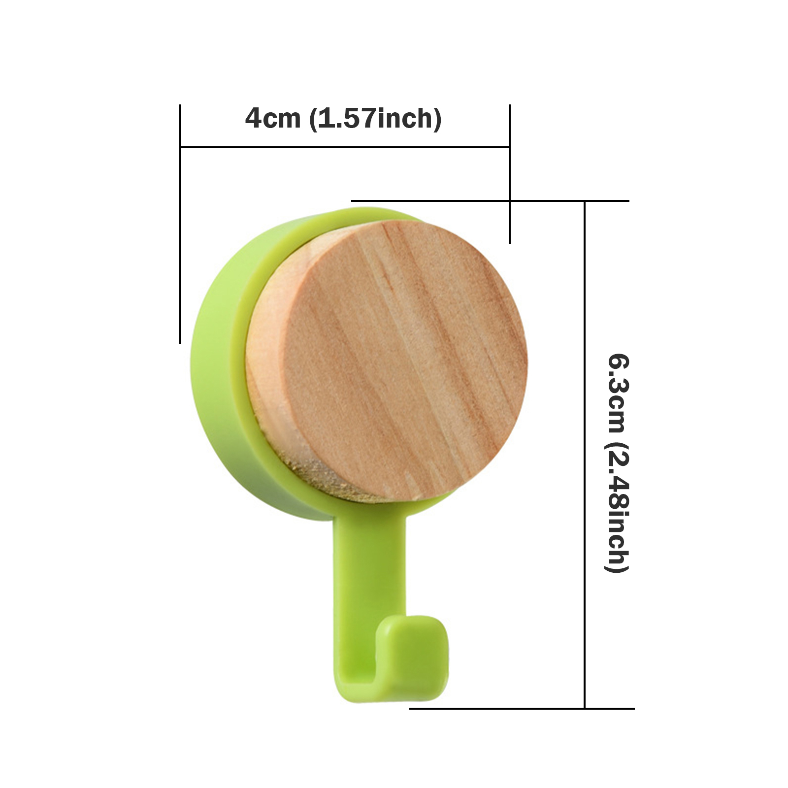 1 Stuks Sterke Zelfklevende Deur Muurhangers Haken ABS Houten Hoedenrekken Sleutelhanger Muur Organisator Keuken Badkamer Accessoires: plum