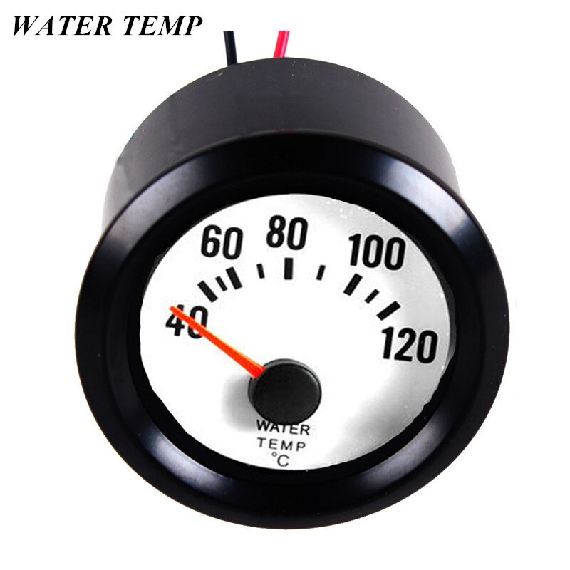 EE support jauge de température d'eau 2 "52mm | Coque noire, pointeur de température de voiture, écran blanc, bleu Led Automobile cadrables de température