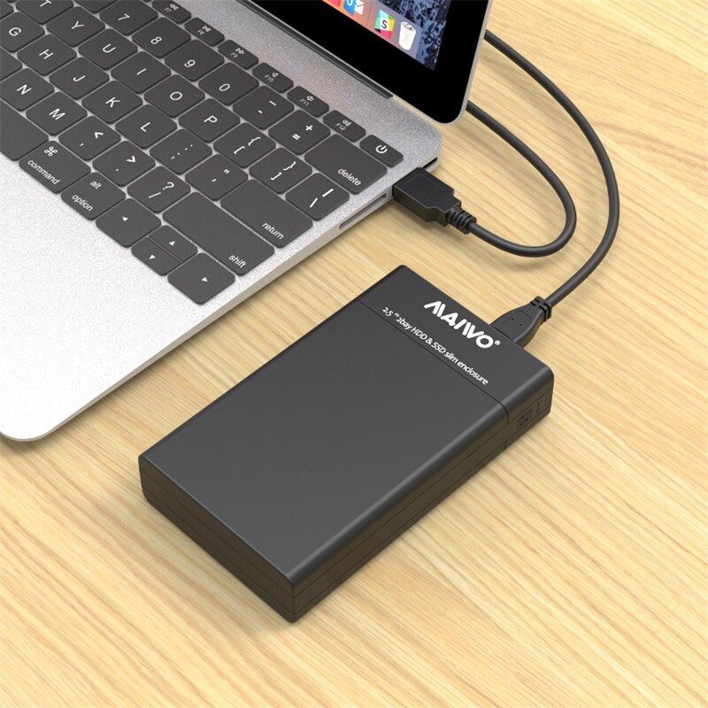 Maiwo  k25682 2 bukter harddiskboks med 2.5 tommers sata/hdd/usb-kabinett