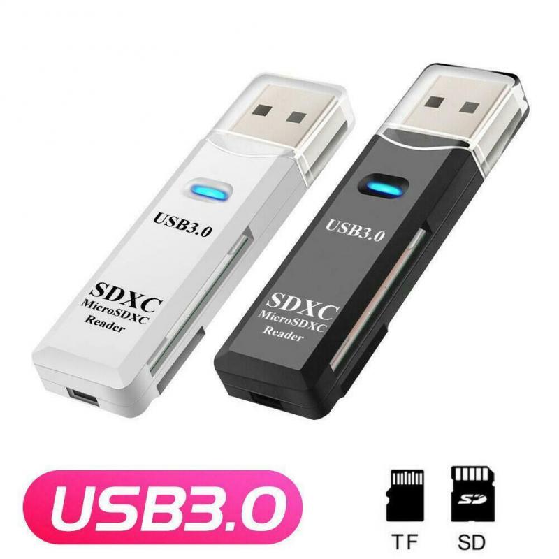 2 in 1 usb 3.0 kortlæser micro sd tf kort hukommelseslæser højhastigheds multi-kort skriver adapter flashdrev bærbar tilbehør