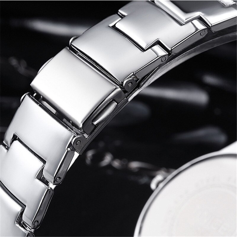 Fedylon-relojes de para parejas, de lujo, de negocios, de cuarzo, de acero inoxidable, para hombre y mujer