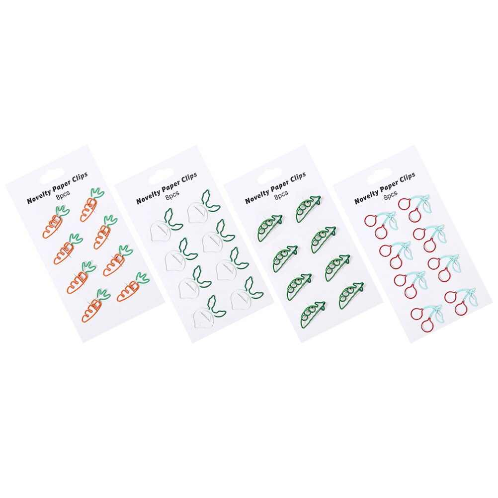 32pcs Office Paper Clips Metal Clips Cartoon Paper Clamps for Office Use