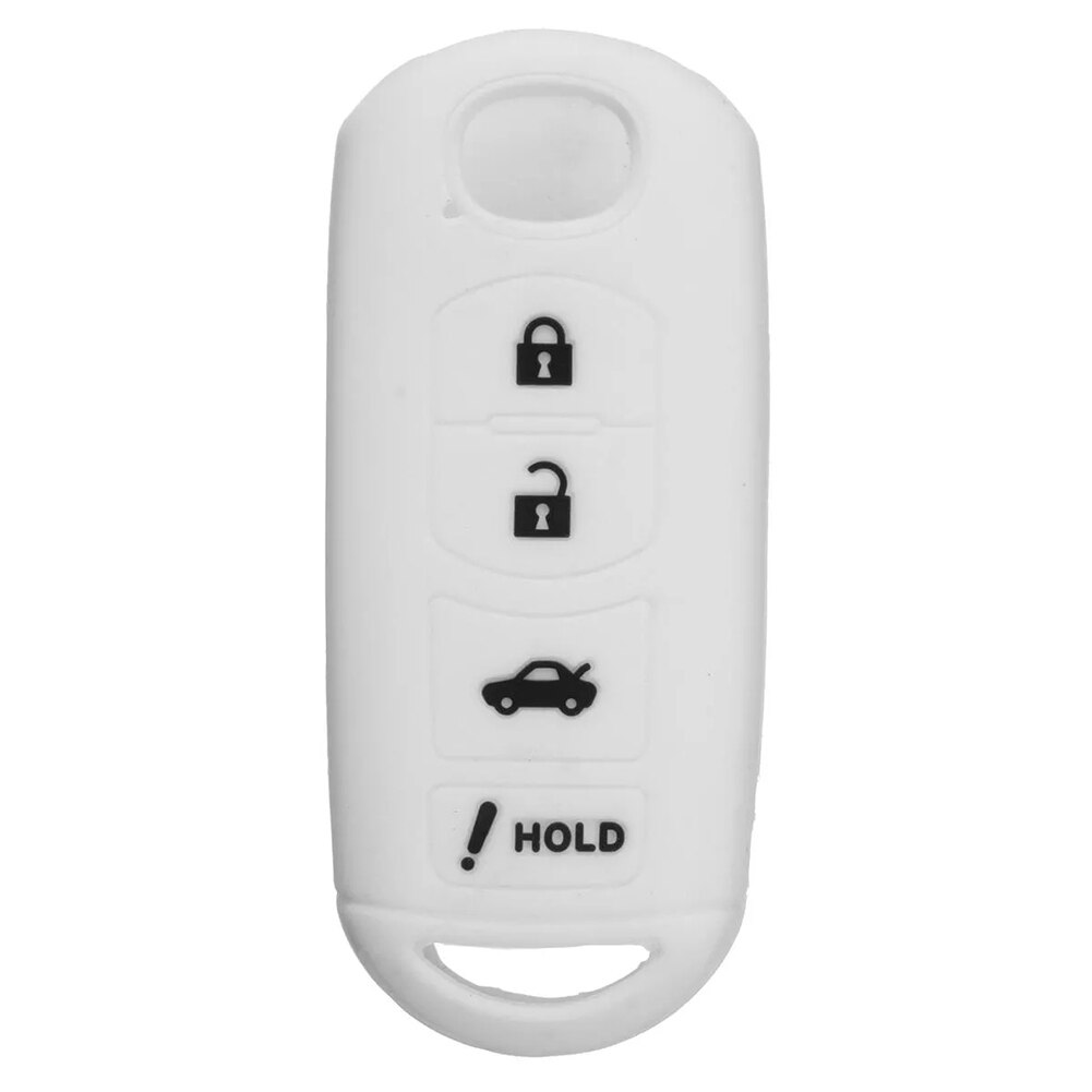 Auto Styling 4 Knop Afstandsbediening Sleutel Cover Siliconen Case Shell Voor Mazda 3 6 MX5 CX-5 CX-7 CX-9: White