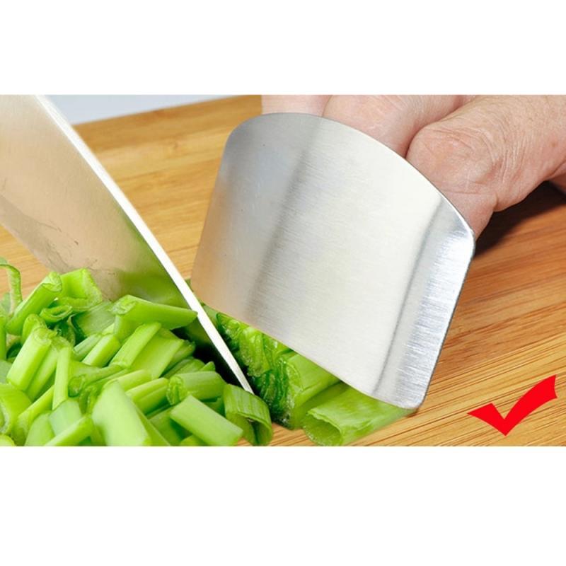 1 Uds protección para dedo no lastimar a corte de mano de acero inoxidable Protector de cuchillo de corte de dedo protección herramientas de cocina