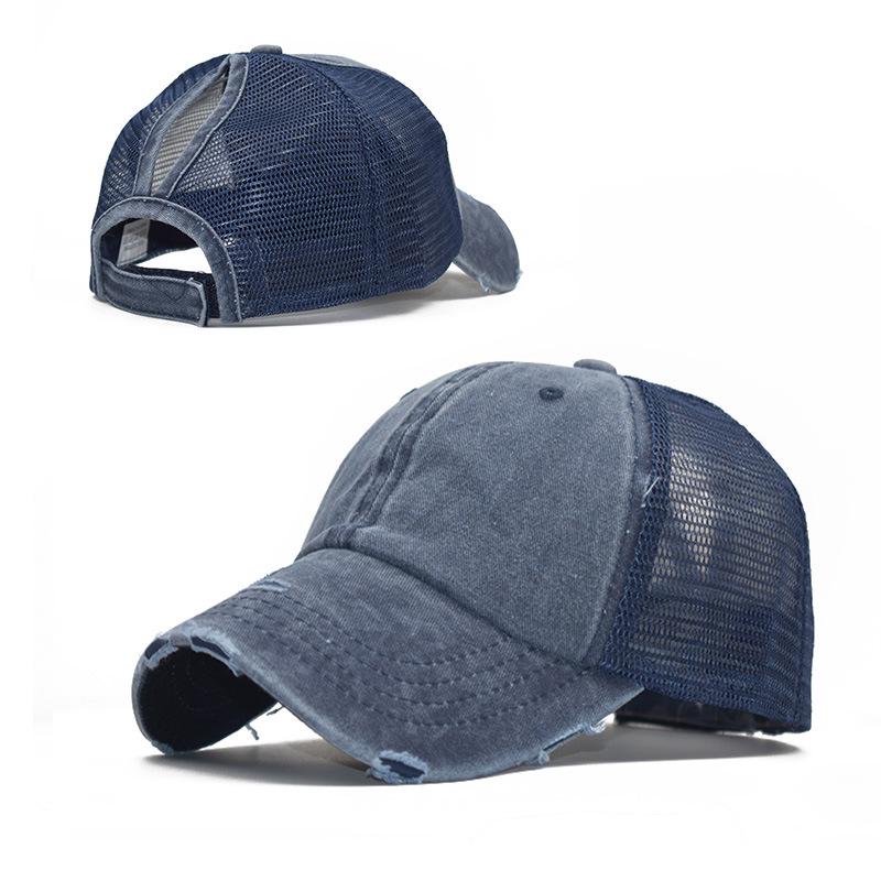 Gorra de béisbol de malla ajustable con cola de caballo, gorra de béisbol con cola de caballo ajustable, sombrero de béisbol lavada, sombreros para hombres y mujeres, Multicolor: 10