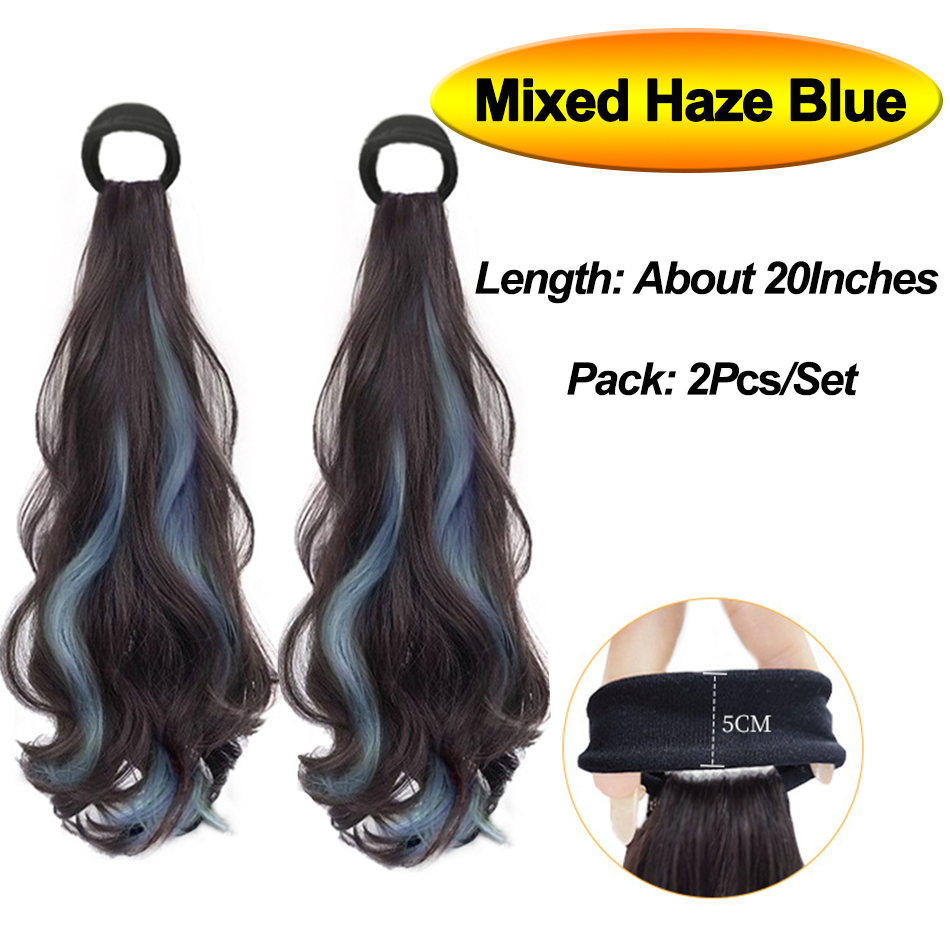 Vitality synthetische pruik paardenstaart lang golvend paardenstaarthaar met hoge elasticiteit rubberen band hittebestendig haarstukje voor dagelijks gebruik: 68#