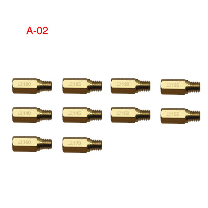 10pcs Set Slow/Pilot Jet Or Main Jet For PWK Keihin OKO CVK Mikuni KOSO Motorcycle Carburetor Vice injectors Nozzle: A-02