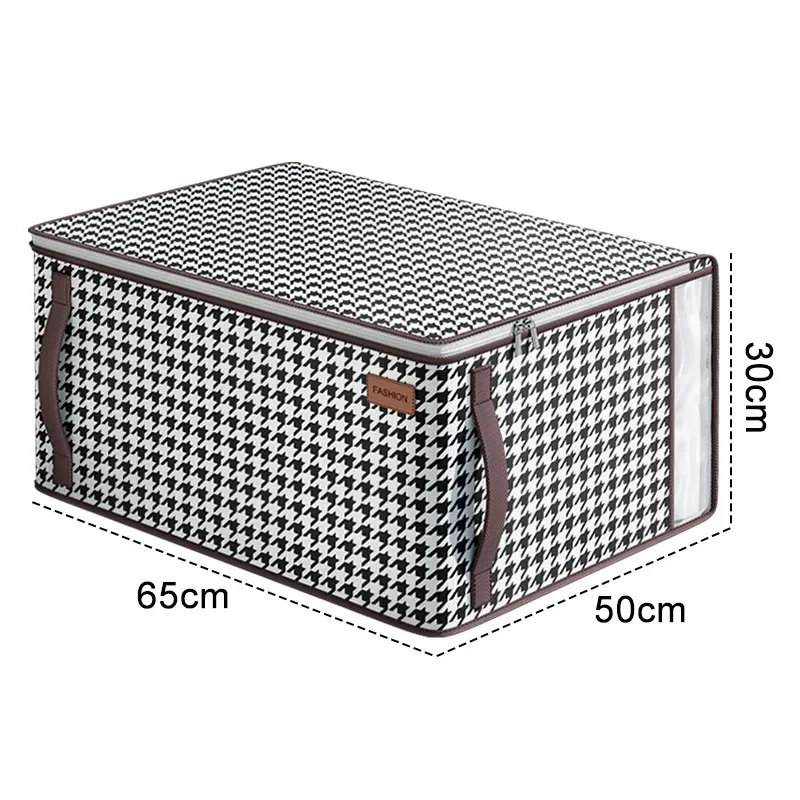Quilt Storage Box Dustproof Organizers Non-Woven Wardrobe Space Saving Bag House-Moving Bedding Box Travel Storage Organization: Clear