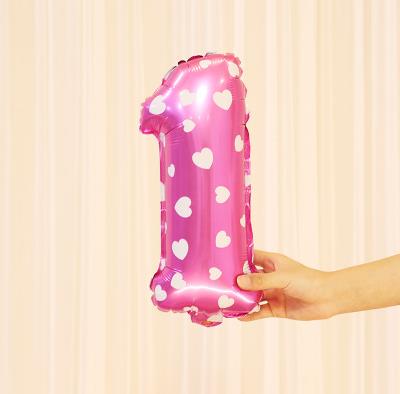 18 tum tryckta rosa nummer ballonger folie uppblåst digitalt bröllop födelsedagsfest jubileumsfest dekoration ballonger leksaker