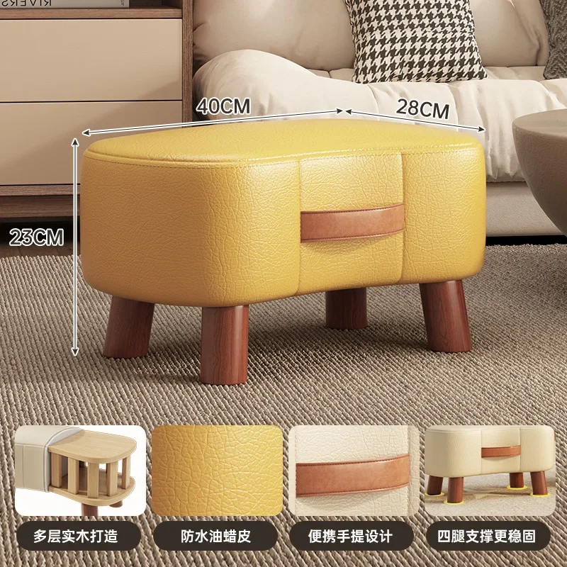 Porche poufs petit tabouret Simple chaussure tabouret salon canapé repose-pieds Table basse petits tabourets doux petite chaise maison tabourets: Bleu profond
