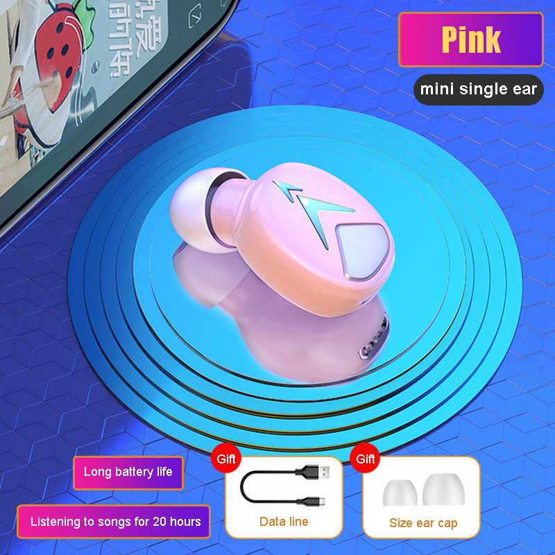 S600 Bluetooth Oortelefoon Mini Single Ear Hoofdtelefoon Sport Waterdicht Headsets Ruisonderdrukking Oordopjes Voor Android: Pink
