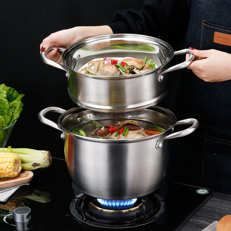 Kitchen Stainless Steel Thick Steamer pot Soup Universal Cooking Pots for Induction Cooker Gas Stove steam pot