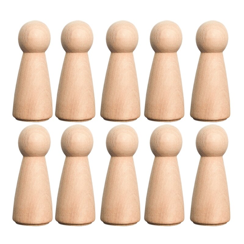 Frühpädagogisches spielzeug aus holz, weiße, leere lehrmittel, hölzerner pilzkopf, kindergarten, holzembryo, diy-holzpuppen: Grün