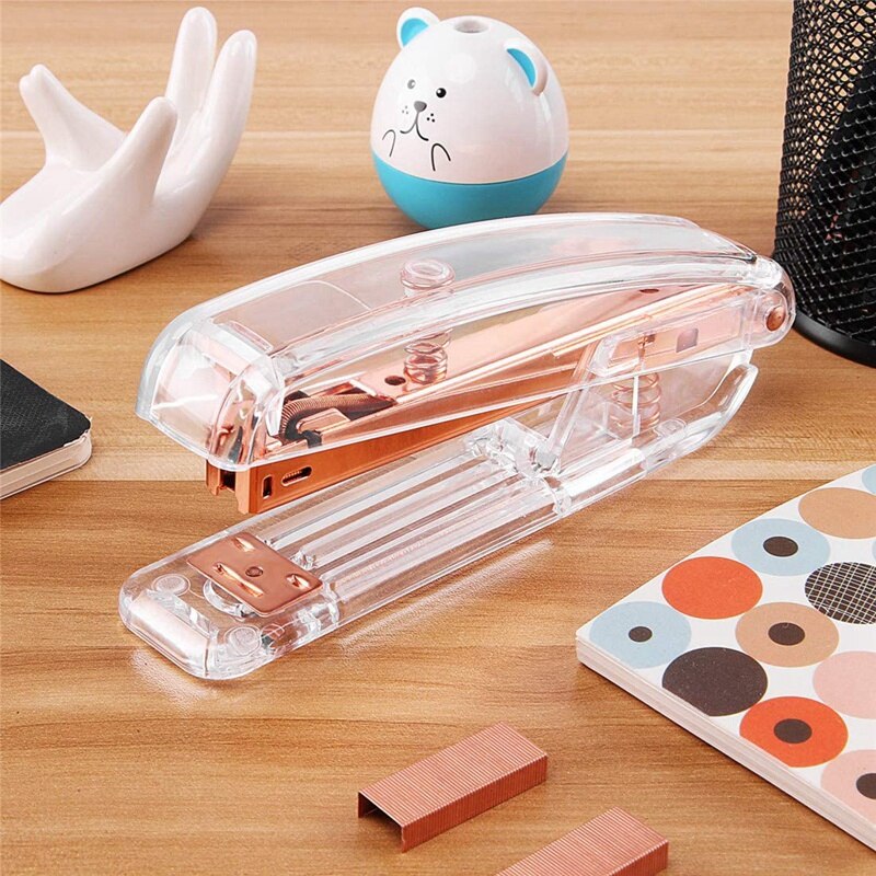 Desk Accessories 4 Kit, Office Supplies Set, Tape Dispenser, Staple Remover, and Staple Set with Brass 24/6 Standard