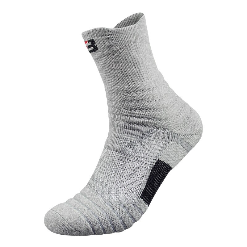 Ushine Basketbal Sokken Kussen Basketbal Sokken Athlethic Crew Sokken Voor Jeugd Meisjes Mannen Vrouwen: Grey