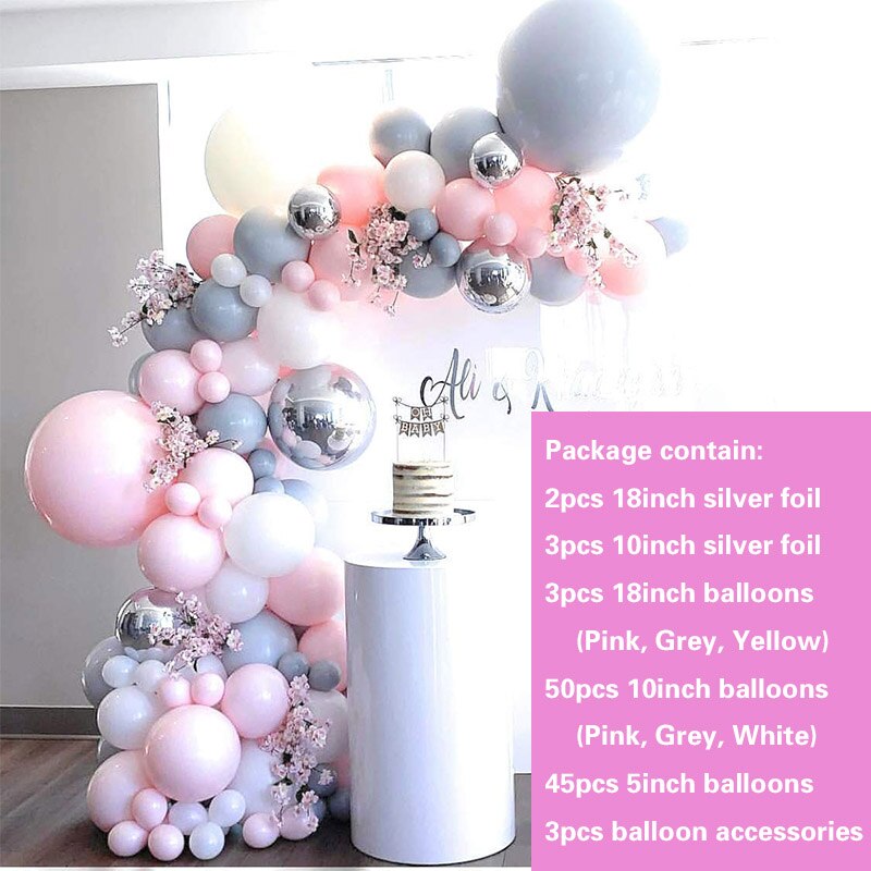 Arche de mariage avec ballons, 106 pièces, kit de guirlande, décoration pour fête prénatale: Macaron set 1