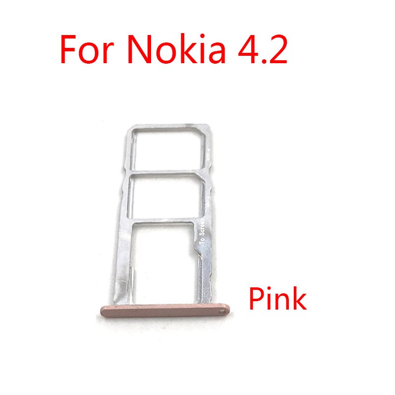 SIM tray Sim Card Reader Holder Slot Connector For Nokia 3.2 4.2 SIM Holder Slot Adapter Replacement Parts: For Nokia 4.2 Pink