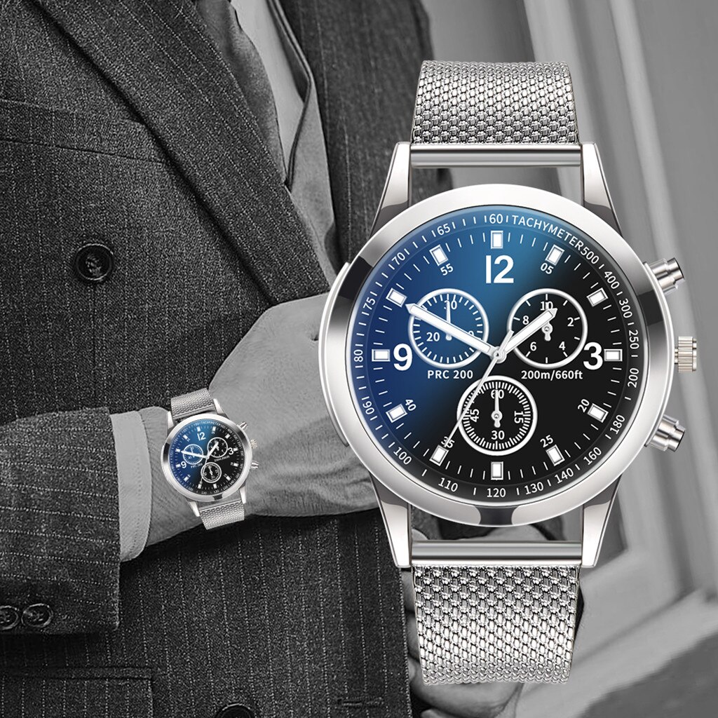 Snelle Levering Luxe Horloges Horloge Mannen Eenvoudige Stijl Mesh Riem Horloge Roestvrij Staal Wijzerplaat Casual Bracele Horloge Business Quartz
