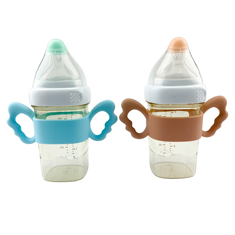 ins Singapore hegen baby bottle with silicone handle 150ml and 240ml safe and harmless ppsu square feeding bottle