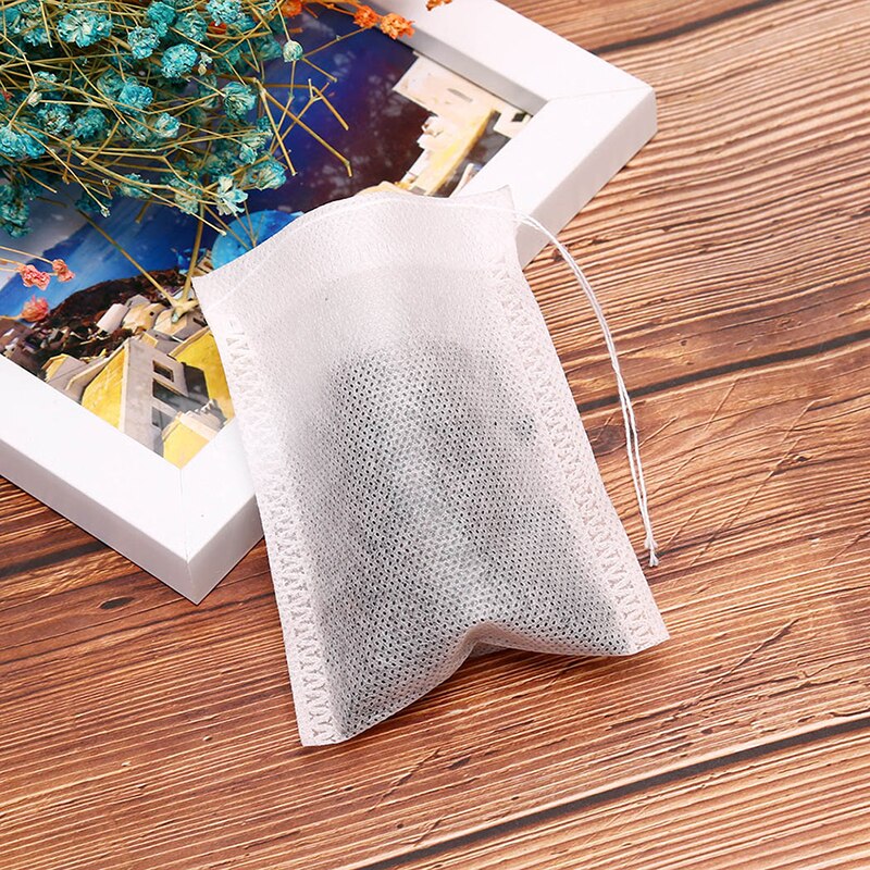 100Pcs Empty Scented Drawstring Pouch Bag Seal Filter Cook Herb Spice Loose Coffee Pouches Tools